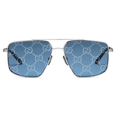 gucci blue aviator sunglasses